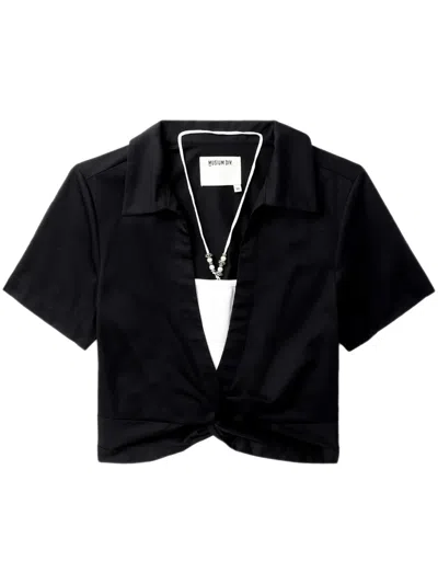 Musium Div. Layered Cotton Top In Black