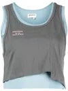 Musium Div. Layered Design Cotton Tank Top In Grau