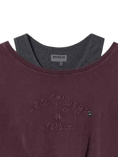 Musium Div. Layered Embroidered T-shirt In Purple