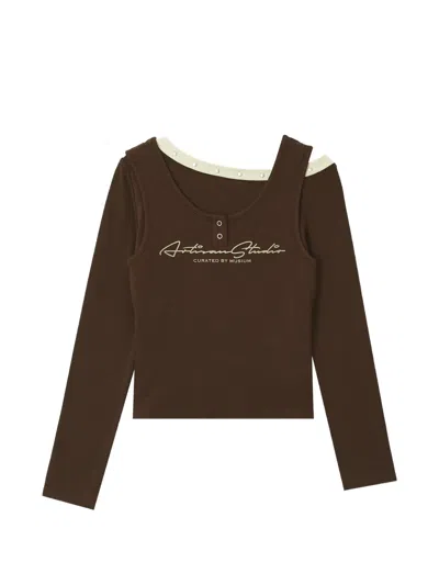 Musium Div. Layered Jersey In Brown