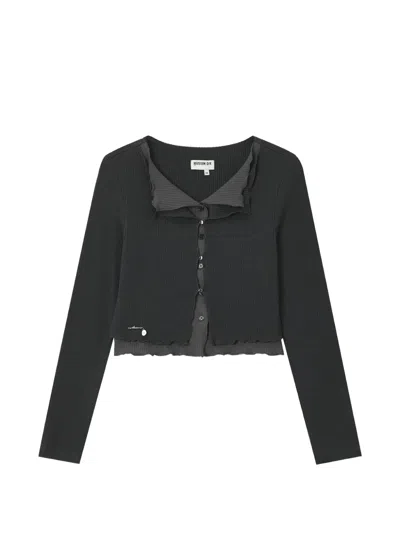 Musium Div. Layered Ribbed-knit Cardigan In Black