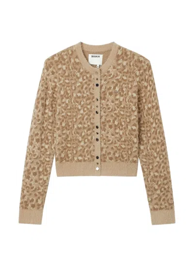 Musium Div. Leopard-print Embellished Cardigan In Brown