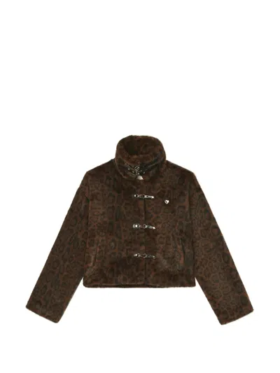 Musium Div. Leopard-print Faux-fur Jacket In Brown