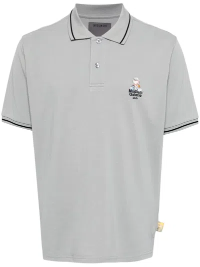 Musium Div. Logo-appliqué Cotton Polo Shirt In 灰色