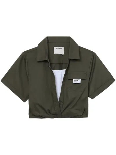 Musium Div. Logo-appliqué Layered Cotton Top In Green