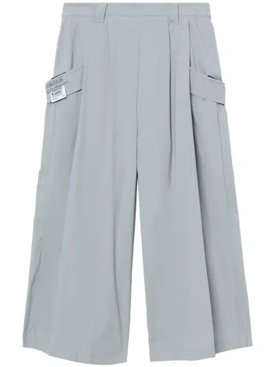 Musium Div. Logo-appliqué Palazzo Pants In Grey