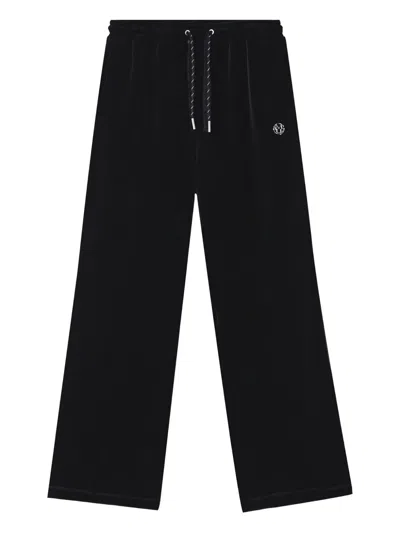 Musium Div. Logo-detail Velvet Trousers In Black