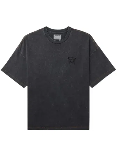 Musium Div. Logo-embroidered Cotton T-shirt In Black