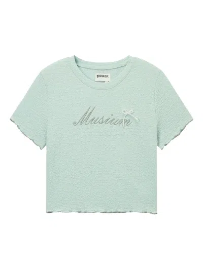 Musium Div. Logo-embroidered Crop Top In Blue
