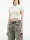 Musium Div. Logo-embroidered Crop Top In White
