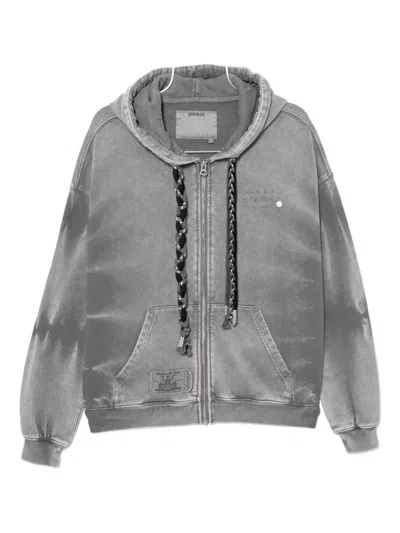 Musium Div. Logo-embroidered Hoodie In Gray