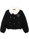 Shop Musium Div. Logo-embroidered Puffer Jacket In Black