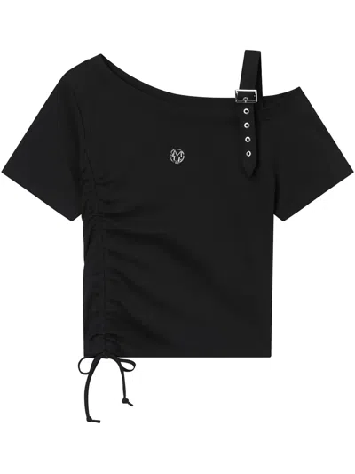 Musium Div. Logo-embroidered T-shirt In Black