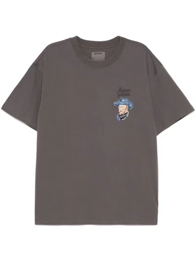Musium Div. Logo-embroidered T-shirt In Grey