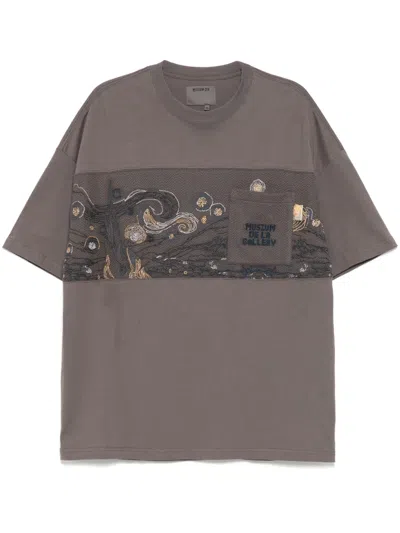Musium Div. Logo-embroidered T-shirt In Grey