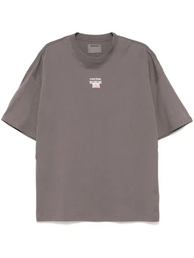 Musium Div. Logo-embroidered T-shirt In Grey