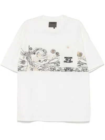 Musium Div. Logo-embroidered T-shirt In Neutrals