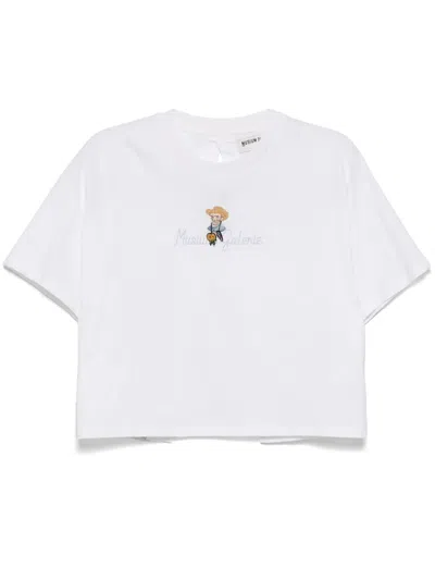 Musium Div. Logo-embroidered T-shirt In White