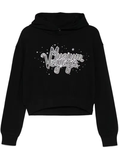Musium Div. Logo Embroidery Hoodie In Schwarz