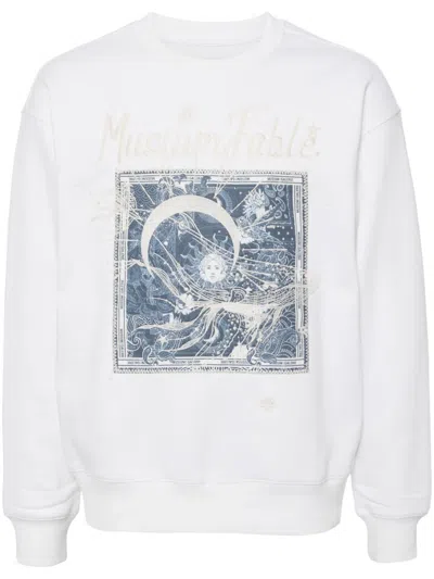 Musium Div. Logo Embroidery Sweatshirt In Weiss