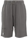 Musium Div. Logo-embroidered Cotton Track Shorts In Grau
