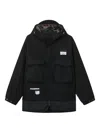Musium Div. Logo-patch Parka Coat In Black