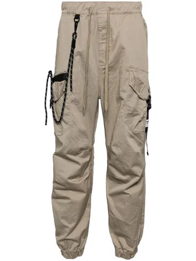 Musium Div. Logo-patch Tapered Trousers In Neutrals