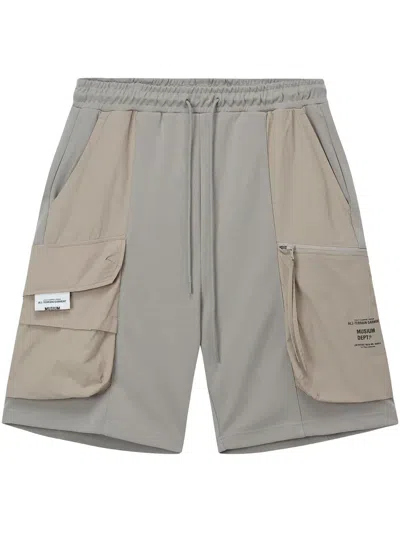 Musium Div. Logo-print Cargo Shorts In Grey