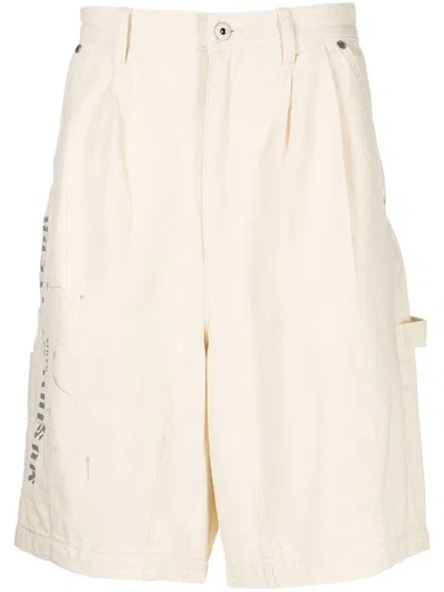 Musium Div. Logo-print Cotton Shorts In Nude