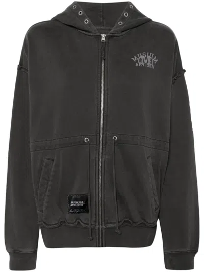 Musium Div. Logo Zip-up Hoodie In Black