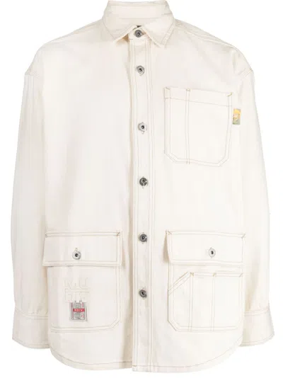 Musium Div. Long-sleeve Button-fastening Shirt In Weiss