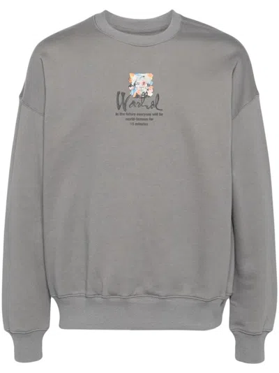 Musium Div. Mixed Media Sweatshirt In Grey