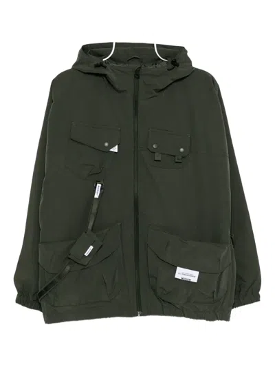Musium Div. Multi-pockets Hooded Jacket In Green