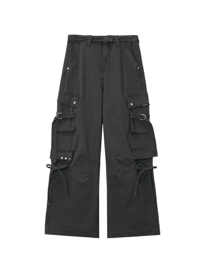 Musium Div. Multi-pocket Wide-leg Cargo Pants In Black