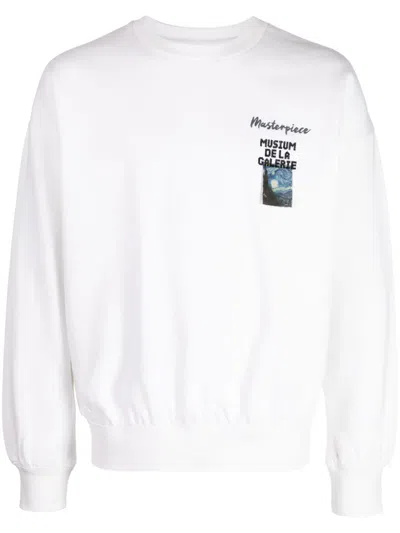 Musium Div. Painterly-print Jersey Sweatshirt In White