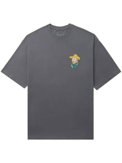 Musium Div. Patch-detail Cotton T-shirt In Grey