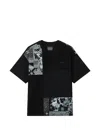 Musium Div. Patchwork Cotton T-shirt In Black
