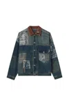 Musium Div. Patchwork Denim Jacket In Blue