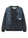 Musium Div. Patchwork Pocket Sweatshirt In Blue