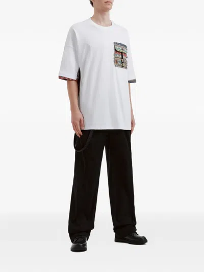 Musium Div. Patchwork Pocket T-shirt In White