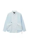 Musium Div. Patchwork Striped Shirt In Blue