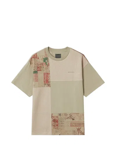 Musium Div. Patchwork Woven T-shirt In Neutral