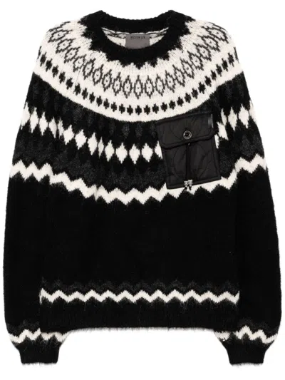 Musium Div. Pattern-jacquard Jumper In Black