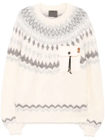 Musium Div. Pattern-jacquard Jumper In Neutrals