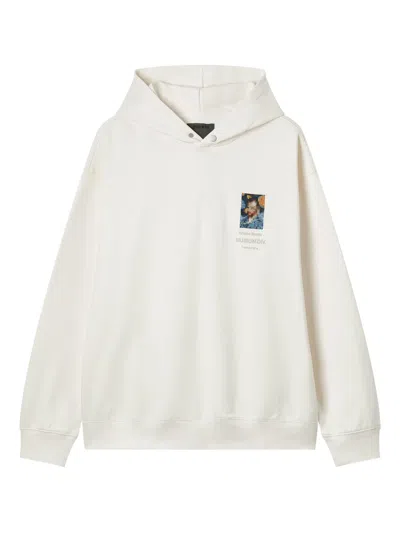 Musium Div. Pixel-print Hoodie In White