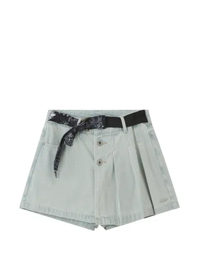Musium Div. Pleated Button Shorts In Blue