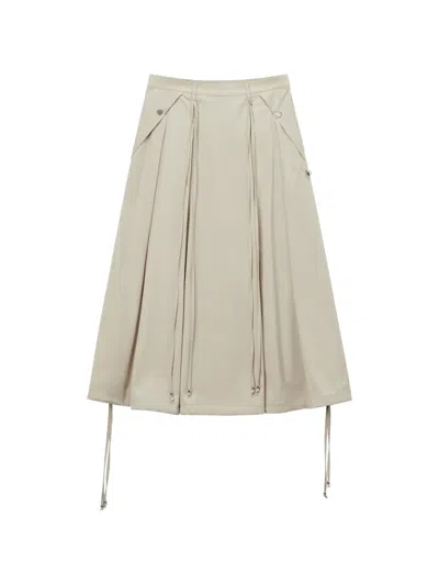 Musium Div. Pleated Midi Skirt In Neutral