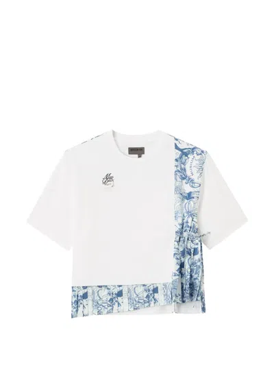 Musium Div. Pleated-hem T-shirt In White