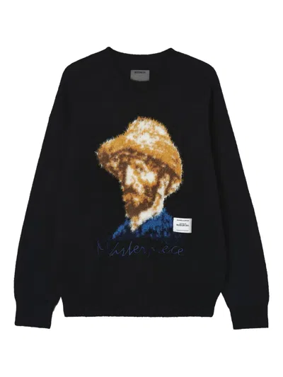 Musium Div. Portrait Embroidered Sweater In Black