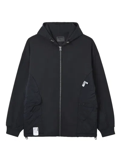 Musium Div. Quilted Zip-up Hoodie In Black